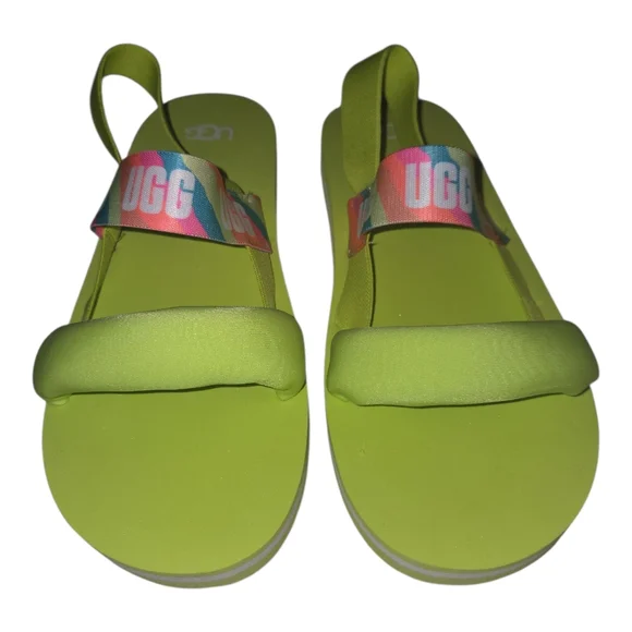 UGG‎ Womens Sandals Size 6  Zuma Sling Slide On Neon Foam - Picture 5 of 7